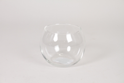 I0-000157 Clear glass ball vase D11cm H8,5cm