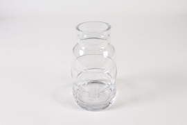 IH-000187 Clear deco glass vase D10.5cm H19cm