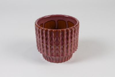 J6-000026 Cache-pot en c�ramique framboise D11cm H9cm