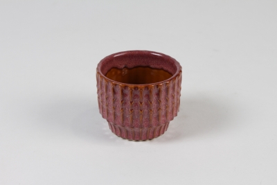 J6-000027 Dark pink ceramic planter D7.5cm H6cm