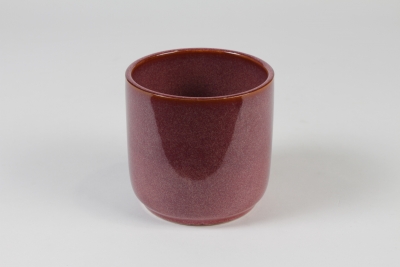 J6-000041 Dark pink ceramic planter D13cm H12.5cm