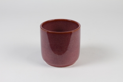 J6-000042 Cache-pot en c�ramique framboise D12cm H11cm