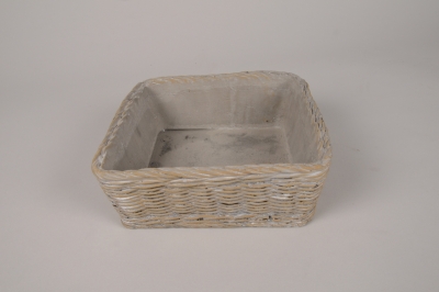 A228LE Jardini�re en b�ton beige 21x21cm H7.5cm