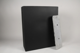 Jardinière en fibre anthracite 80x30cm H92cm