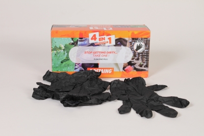 JE-000030 Box of 100 black nitrile gloves size 8 - M