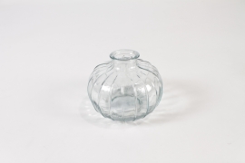 JO-000001 Vase bouteille en verre transparent D10.5cm H8.5cm