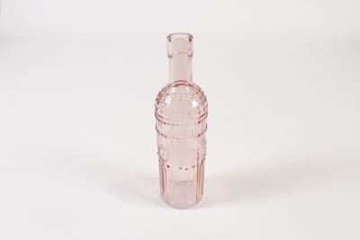 JO-000011 <br />
Pink glass bottle vase D5.5cm H20cm