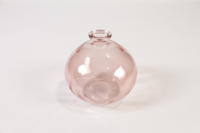 JO-000026 Pink glass vase D12cm H11cm