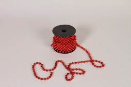 KI-000229 Guirlande de perles rouge 8mm x 10m