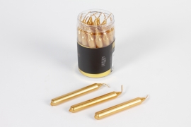 KI-000516 Mini gold dinner candles D1.3cm H10.5cm