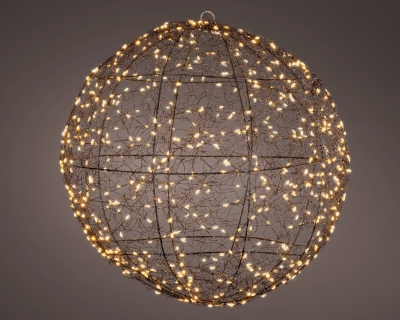 KI-000531 Boule en m�tal 400 LED ambre D28cm