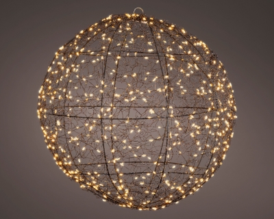 KI-000532 Boule en m�tal 600 LED ambre D38cm