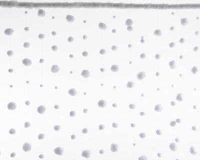 KI-000567 Rideau boule en polyester blanc L90cm H2m
