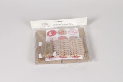 KI-000578 Calendrier de l'avent � suspendre en papier naturel