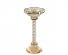 KI-000582 Gold glass candle holder D10cm H20cm