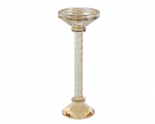 KI-000583 Gold glass candle holder D10cm H25cm