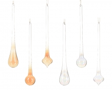 KI-000604 Box of 12 assorted glass drops D7cm H30cm