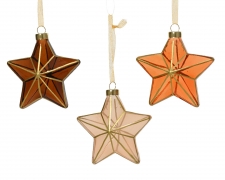 KI-000605 Orange glass star L10cm H10.5cm