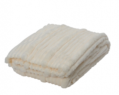 KI-000628 Plaid en velours blanc 130x170cm