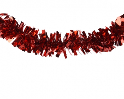 KI-000632 <br />
Shiny red plastic lametta garland D15cm H200cm