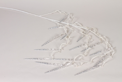 KI-000639 Branche blanche de stalactites argent H114cm