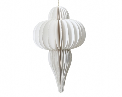 KI-000643 Ornement en papier blanc D24cm H40cm