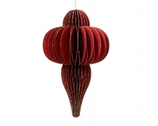 KI-000648 Ornement en papier bordeaux D24cm H40cm