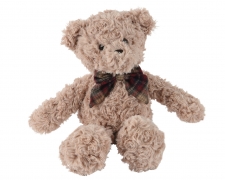 KI-000674 Peluche ours avec noeud marron clair 20x12cm H26cm