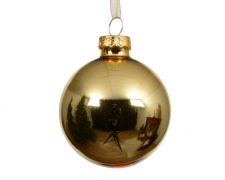 KI-000690 Box of 12 shiny gold glass balls D10cm