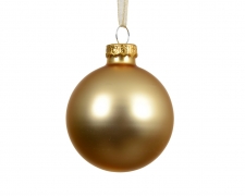 KI-000691 Boite de 12 boules en verre or mat D10cm