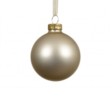 KI-000699 Box of 12 matte champagne glass balls D10cm