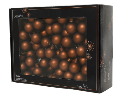 KI-000712 Box of 144 matte brown glass balls D25mm