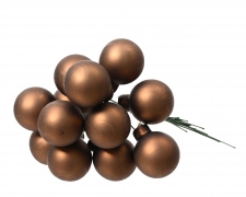 KI-000712 Box of 144 matte brown glass balls D25mm