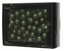 KI-000713 Boite de 144 boules en verre vert mat D25mm