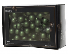KI-000715 Boite de 144 boules en verre vert mat D20mm