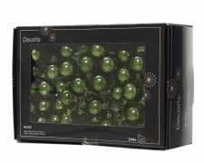 KI-000716 Box of 144 shinny green glass balls D20mm