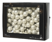 KI-000717 Boite de 144 boules en verre blanc mat D25mm