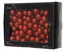 KI-000718 Box of 144 matte red glass balls D25mm