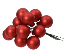 KI-000718 Box of 144 matte red glass balls D25mm