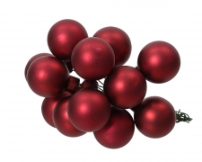 KI-000719 Boite de 144 boules en verre bordeaux mat D25mm