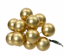 KI-000720 Boite de 144 boules en verre or mat D25mm
