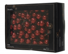 KI-000721 Box of 144 shinny red glass balls D25mm