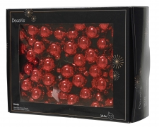 KI-000722 Box of 144 shinny red glass balls D25mm