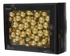 KI-000723 Box of 144 shinny gold glass balls D25mm