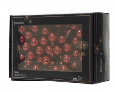 KI-000728 Boite de 144 boules en verre bordeaux brillant D20mm