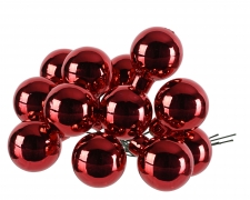 KI-000729 Box of 144 shinny red glass balls D20mm