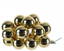 KI-000730 Boite de 144 boules en verre or brillant D20mm
