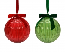 KI-000734 Assorted red or green glass ball D19cm