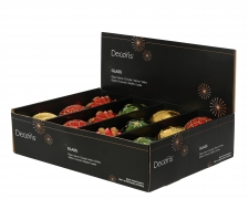 KI-000741 Box of 12 assorted glass balls D10cm