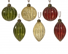 KI-000743 Box of 12 assorted antique glass balls D10cm